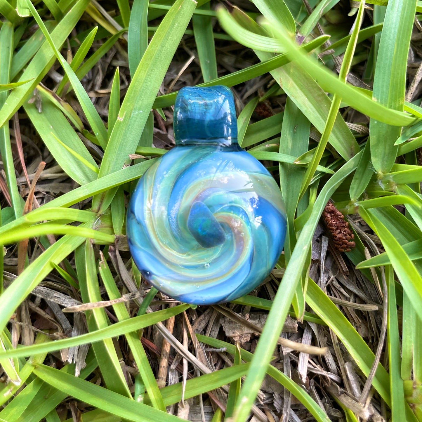 Borosilicate Glass Spiral Implosion: Opal Stone Center